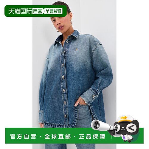 1h可退 美国直邮The Attico 女士 Bomber 牛仔系扣衬衫 blue蓝色