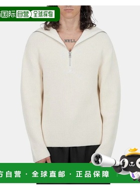 1h可退 香港直邮Courreges 男士 en laine côtelee 连帽衫 324MPU