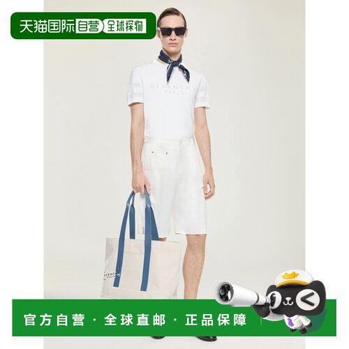 自营欧洲直邮Givenchy纪梵希 男士白色棉质提花GIVENCHY Paris T
