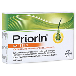 欧洲直邮德国药房Priorin拜耳脱发生发胶囊30粒掉发固发养发护发