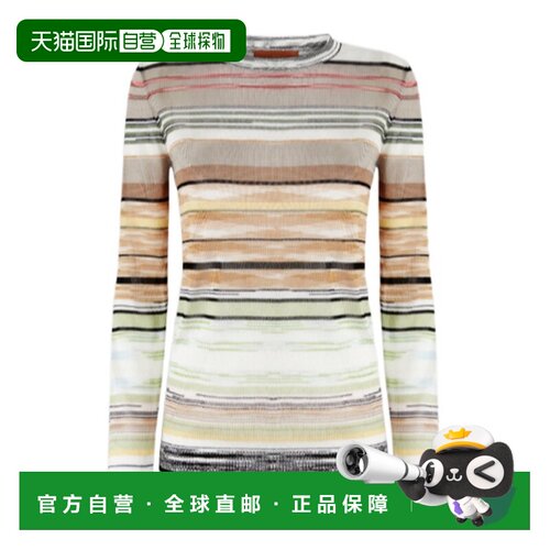 1h可退 香港直邮Missoni 条纹圆领毛衣 DS26SN0UBK01H0长袖针织衫