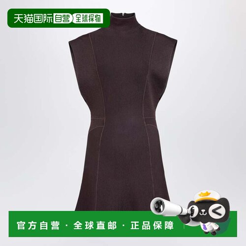 1h可退 香港直邮alaia 女士 短款紫色真丝针织连衣裙 AA9R2939K19