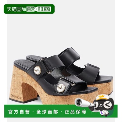 香港直邮Jimmy Choo 周仰杰 女士 Fayence 皮质防水台凉拖凉鞋