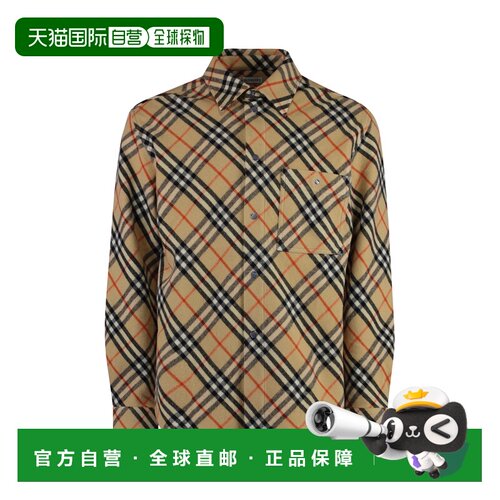 香港直邮BURBERRY 男士衬衫 8091908158810B9368 SS2025 浅棕色