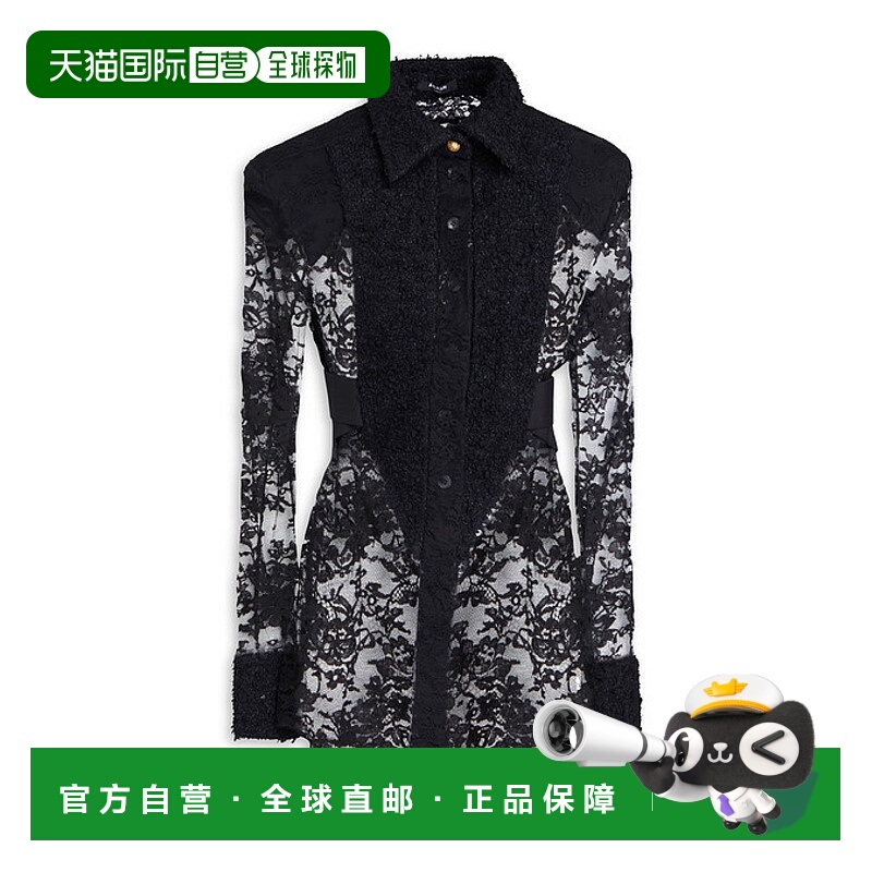 1h可退 香港直邮Balmain 巴尔曼 女士 粗呢蕾丝衫 YF0HQ011CC60