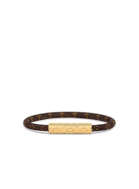 欧洲直邮LV路易威登黄铜手镯男女同款复古老花棕色时尚