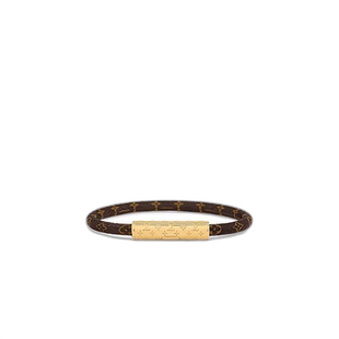 欧洲直邮LV路易威登黄铜手镯男女同款复古老花棕色时尚