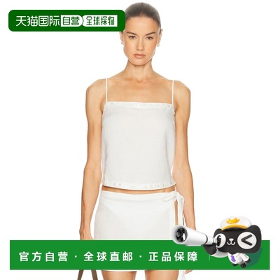 1h可退 香港直邮Staud 女士 Kirra 亚麻背心上衣 S26R1148LI