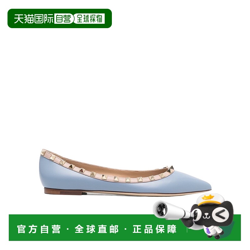 【99新未使用】香港直邮Valentino 尖头铆钉芭蕾平底鞋 WS0403VOD