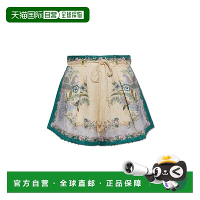 香港直邮ZIMMERMANN 女士短裤  AW2026 8632ASS2620CSCFL亚麻花色