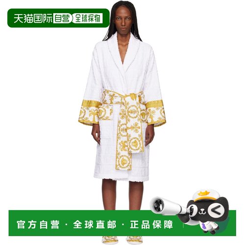 香港直邮versace 范思哲 女士 白色 I ♡ Baroque 浴袍 ZACJ00008Z