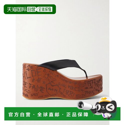 1h可退 香港直邮Chloe 蔻依 女士 皮质防水台人字拖 CH26A20HLU00