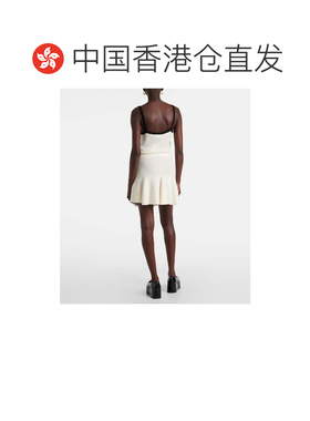 香港直邮GANNI 甘尼 女士 羊毛羊绒迷你半身裙 white白色 舒适时
