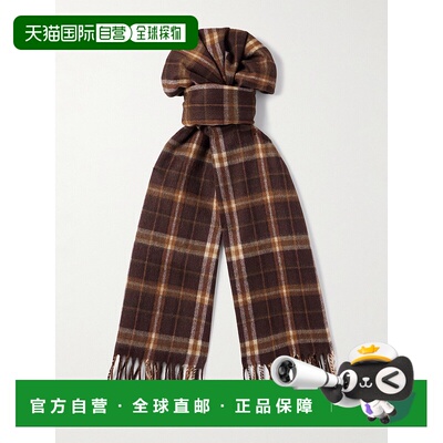 1h可退 香港直邮Celine 思琳 男士 格紋流蘇邊圍巾 2AWU40S39围巾