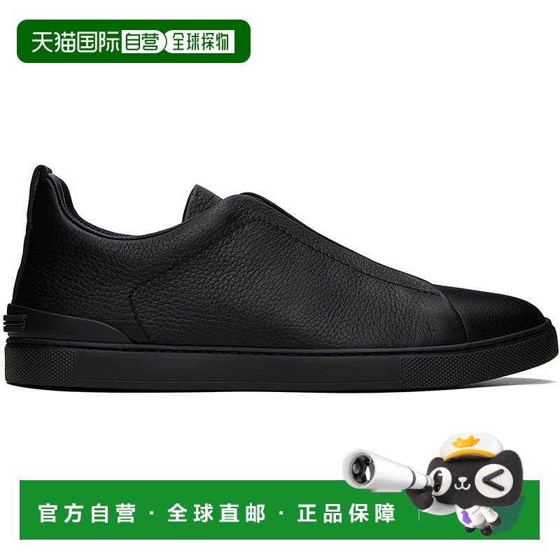 香港直邮zegna 杰尼亚 男士 黑色 Triple Stitch 运动鞋 LHCVOS46