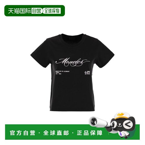 1h可退 香港直邮MONCLER 女士T恤 K20938C0000589AJS998 CO 黑色
