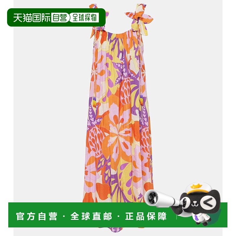 1h可退 香港直邮FARM RIO 女士 Lee 花朵棉混纺长款连衣裙