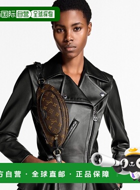 自营1h可退 欧洲直邮LV/路易威登 Keepit女士棕色老花帆布腰包