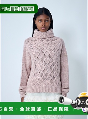 1h可退 香港直邮Moncler 盟可睐 女士 羊毛混纺绞花针织毛衣 9F00