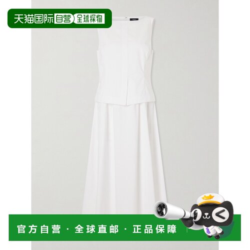 香港直邮THEORY 希尔瑞 女士 棉混纺府绸中长连衣裙 Q0204617whit