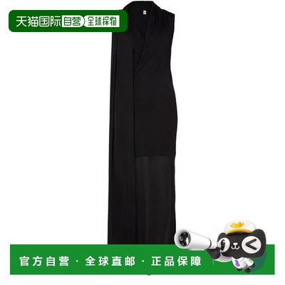 自营欧洲直邮Toteme Dresses女士黑色粘胶纤维无袖连衣裙长裙