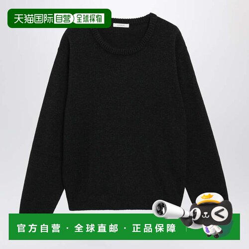 香港直邮Lemaire 男士 炭黑色羊驼毛羊毛混纺水手领毛衣 PO0035LK