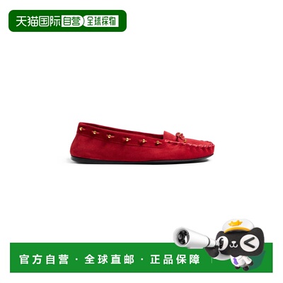 1h可退 美国直邮KHAITE 女士 Milly 绒面革莫卡辛便鞋 red红色 舒