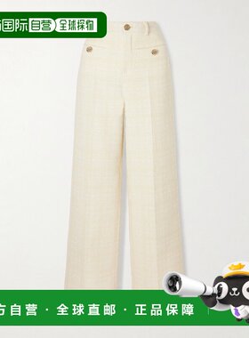 1h可退 Gucci 古驰 女士 奶油色花呢裤子 856087ZAUB6女裤