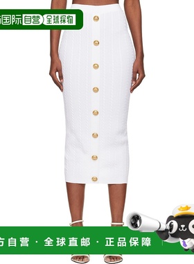 香港直邮Balmain 巴尔曼 女士 白色包臀裙半身裙 FF1LD066KI50