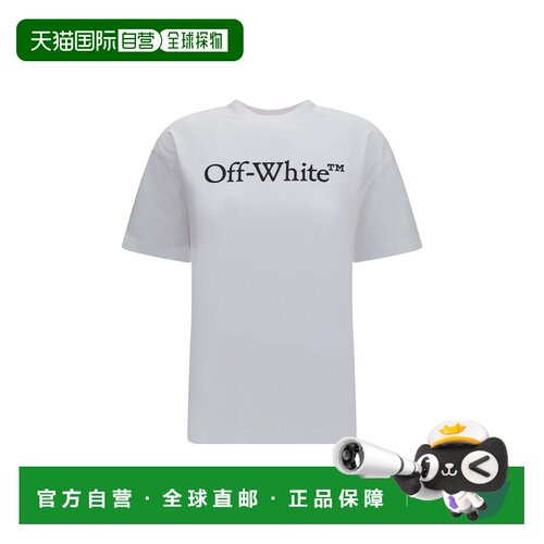 香港直邮off-white 女士 Bookish 大号徽标T恤 2FA00677TW102