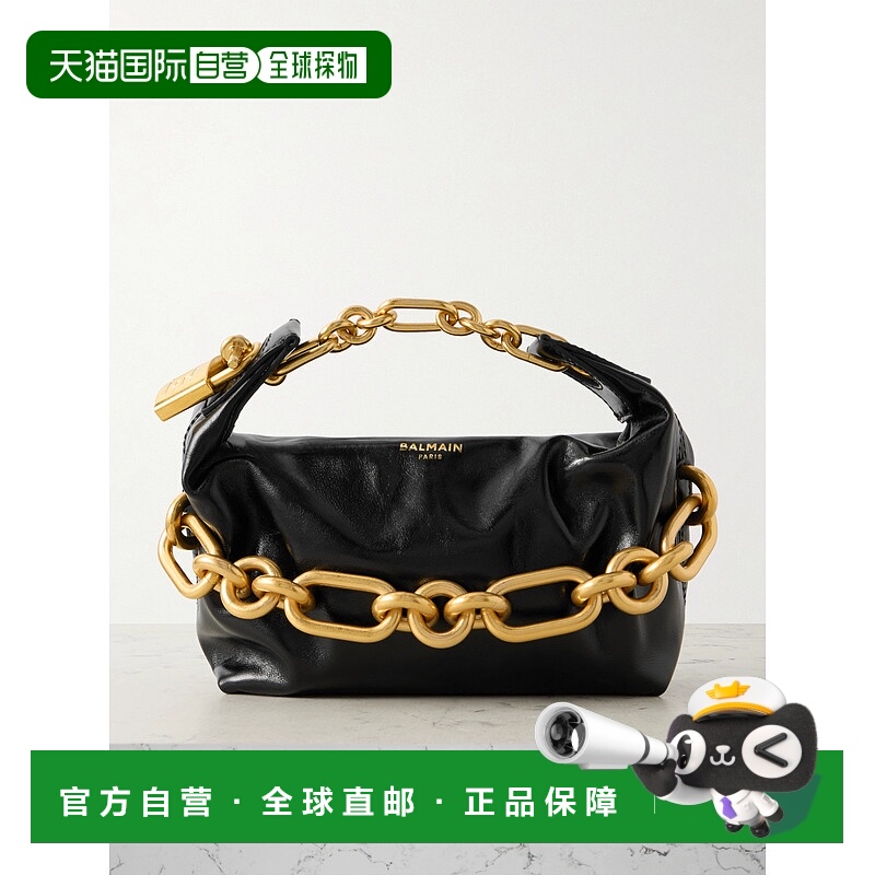 1h可退 香港直邮Balmain 巴尔曼 女士 Sync 迷你链条装饰皮革手提