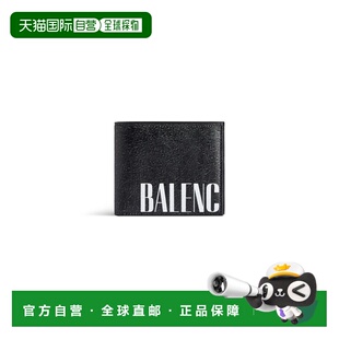 欧洲直邮BALENCIAGA(2025)Editor 男士黑色方形折叠钱包