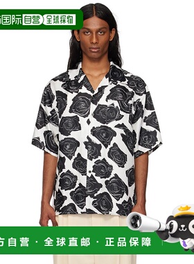 1h可退 香港直邮Marni 玛尼 男士 白色 & 黑色 Cybele Print Silk