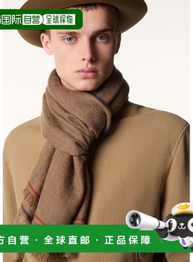 自营欧洲直邮Loro Piana 男士棕色羊绒围巾