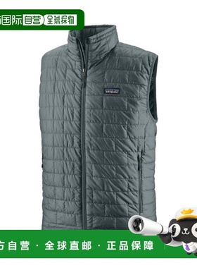 自营欧洲直邮PATAGONIA NANO PUFF男士灰绿色再生聚酯羽绒马甲