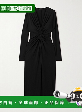 香港直邮ANINE BING 女士 Mathilde 前扭结针织中长连衣裙 A02346