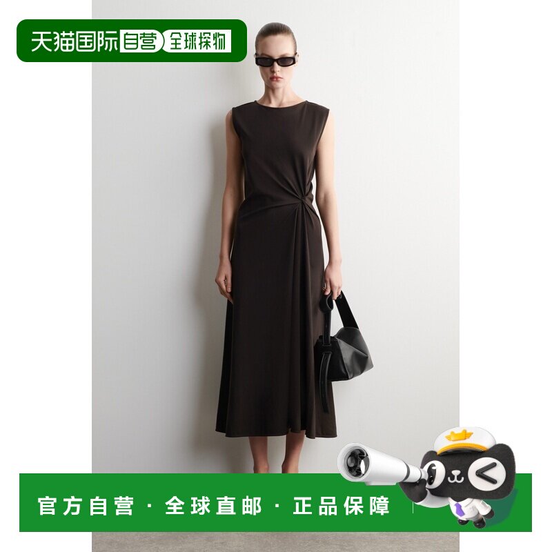 自营欧洲直邮COS 女士棕色针织扭结细节中长款连衣裙图片