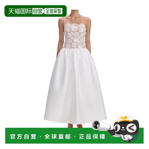 香港直邮Self-Portrait 蕾丝塔夫绸连衣裙长裙 AW25-201XA吊带