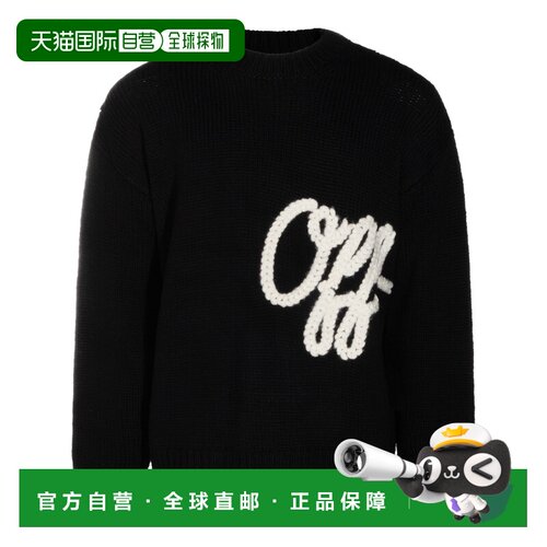 香港直邮off-white 男士 黑色羊毛毛衣 OMHE212F26KNI002001