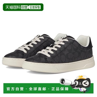 1h可退 香港直邮Coach 蔻驰 女士 Line 高筒标志涂层帆布运动鞋