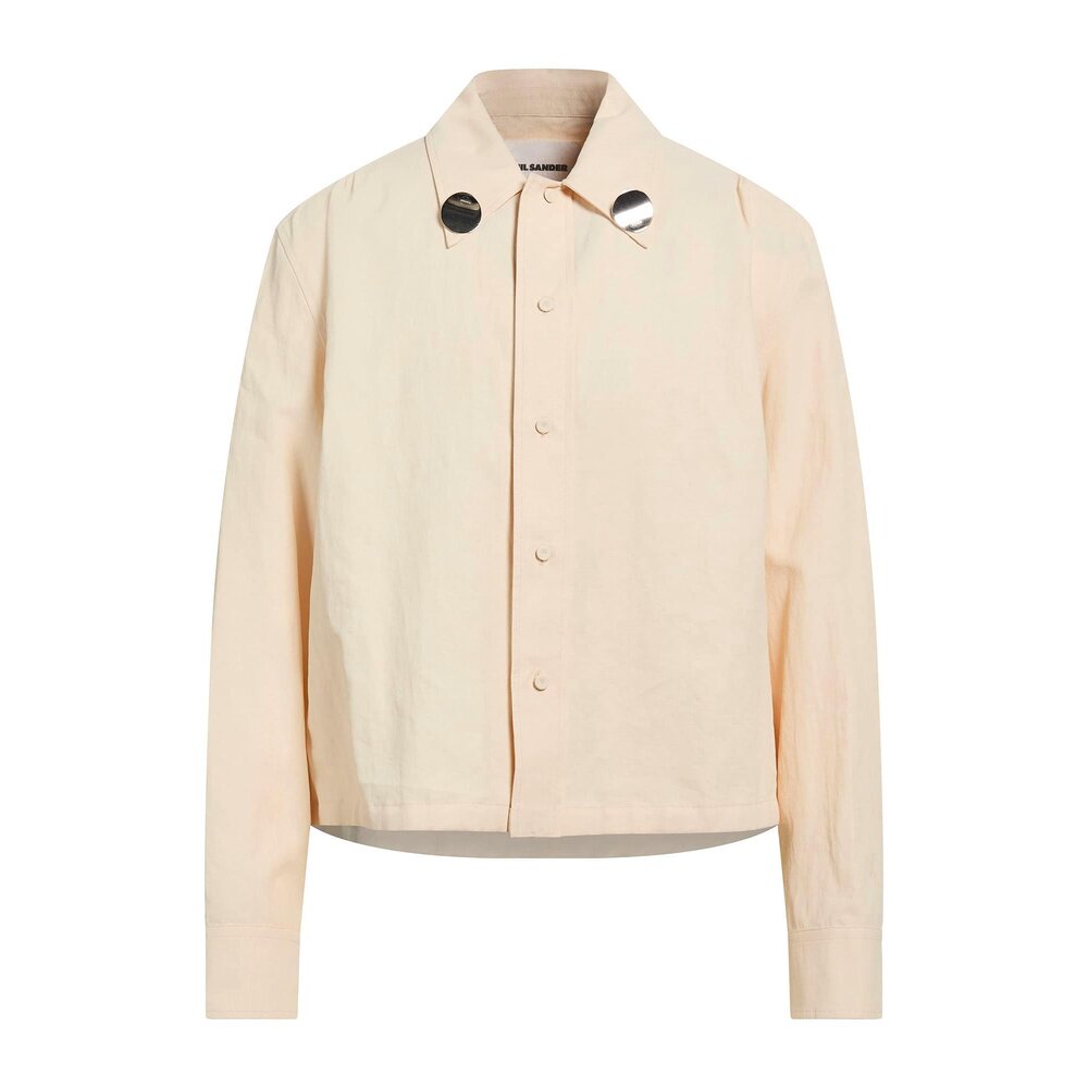 1h可退 香港直邮Jil Sander 吉尔 桑达 男士 亚麻衬衫 beige米色