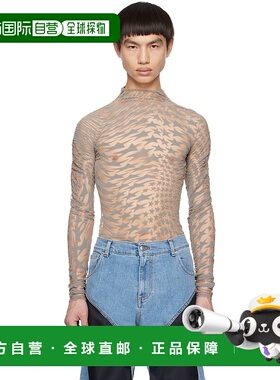 1h可退 香港直邮Mugler 穆勒 男士 黄褐色 & 灰色 Star 高领衫 22