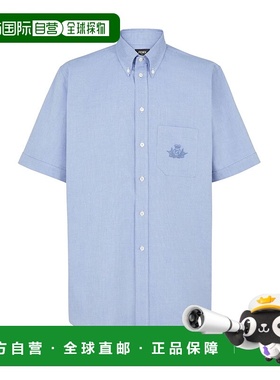 1h可退 香港直邮Fendi 芬迪 男士 短袖衬衫 FS1312AU70 blue蓝色