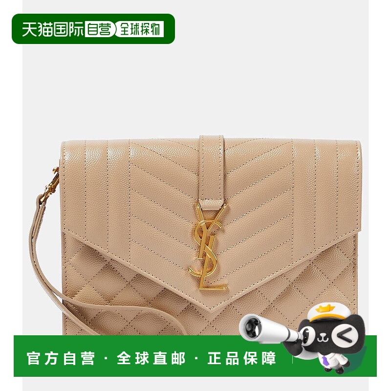 1h可退 香港直邮Saint Laurent 圣罗兰 女士 信封麦特拉斯凸纹皮