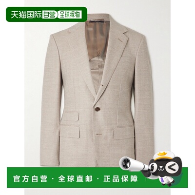 香港直邮1h可退 Dunhill 登喜路 男士 Bourdon 人字纹羊毛法兰绒