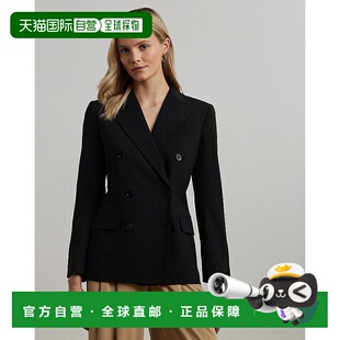 自营欧洲直邮RalphLauren拉夫劳伦 Lauren双排扣羊毛绉布西装外套
