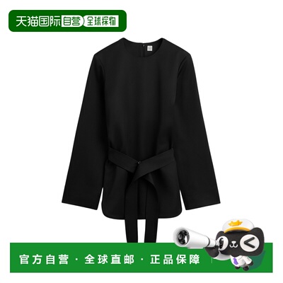香港直邮TOTEME 女士T恤 263WRT0763FB0671001 AW2026 黑色上衣
