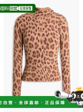 1h可退 香港直邮ZIMMERMANN 女士 豹纹羊驼毛混纺半高领毛衣 2260