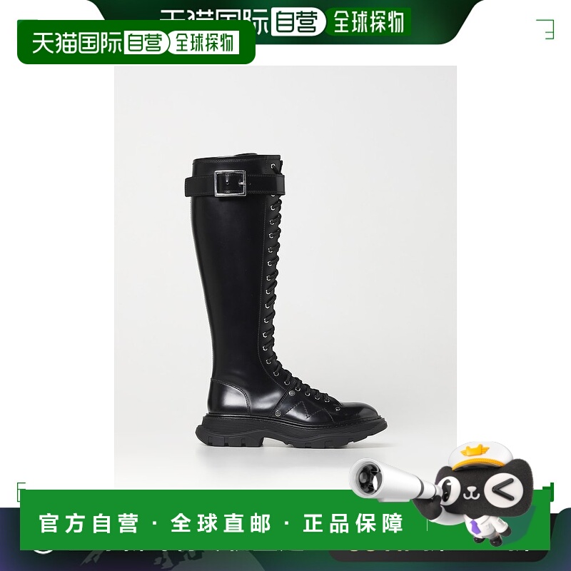 香港直邮mcqueen 亚历山大 麦昆 女士 Tread圆头系带靴子 595466W