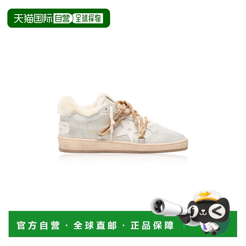 1h可退美国直邮GOLDEN GOOSE 女士 Ball 星星皮毛饰边皮质运动鞋